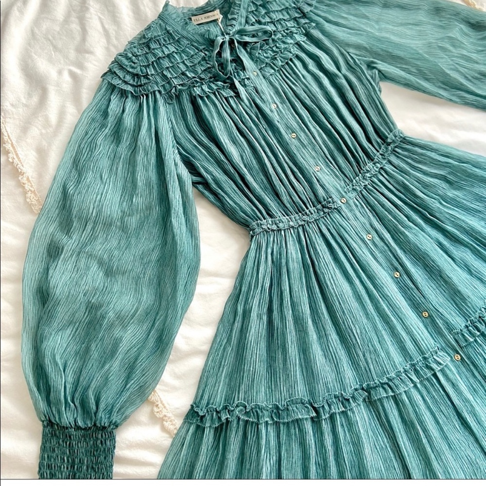 $875 Ulla Johnson 2021 Brielle Silk Midi Dress